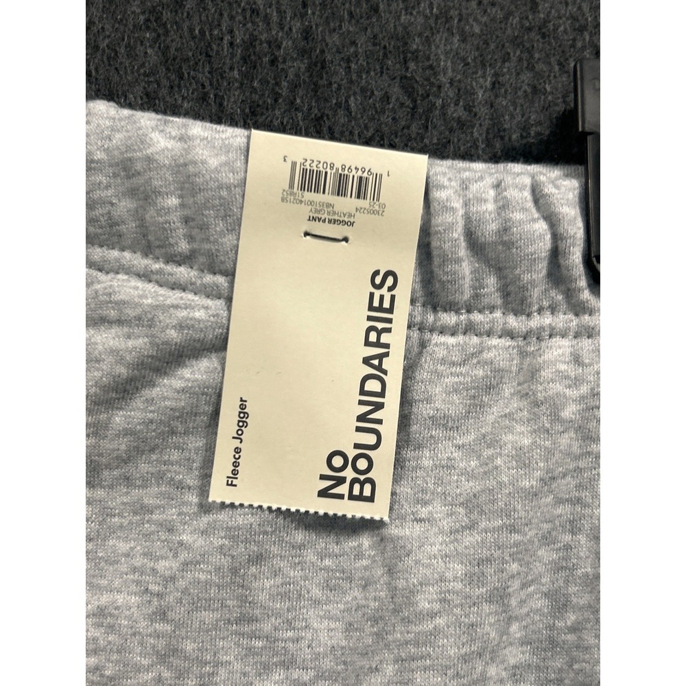No Boundaries Fleece Jogger Mens 3XL Heather Grey New Drawstring Elastic Cuffs - Picture 3 of 9